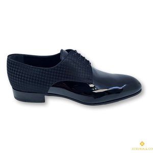 Louis Vuitton Men's Petit Damier Patent Leather Solferino Derby
